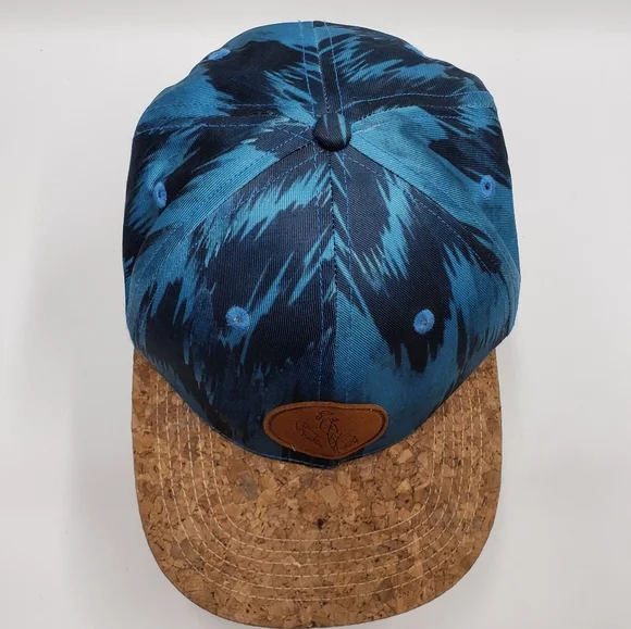 Buckin A Clothing Cap Blue Patterned Cork Brim Snap Back - Picture 6 of 10
